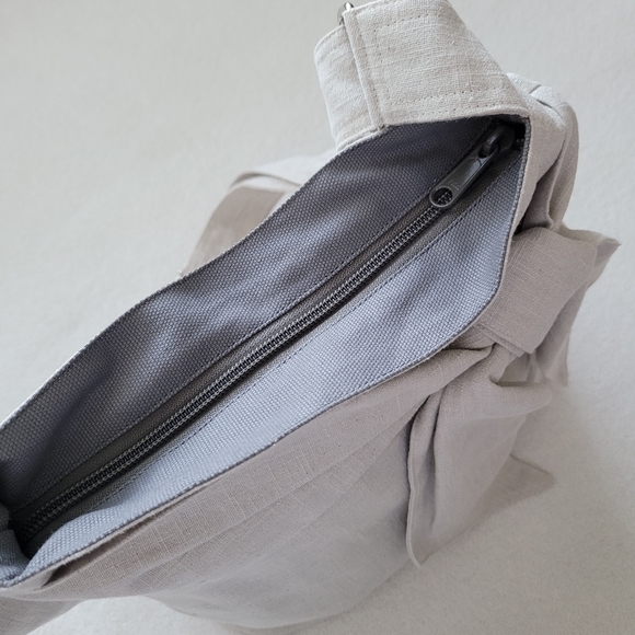 TippyThai | Cotton Twill Crossbody / Shoulder Bag NWOT natural color w/Bow - Picture 13 of 16
